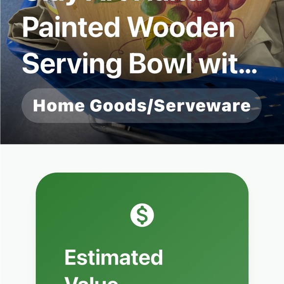 Clay Art hand painted wooden bowl from thailand with beautiful grape clusters - Picture 7 of 7